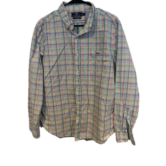 Vineyard Vines Other - Vineyard Vines Men's Long Sleeve Slim Fit Tucker Shirt Large Pink Blue Whale